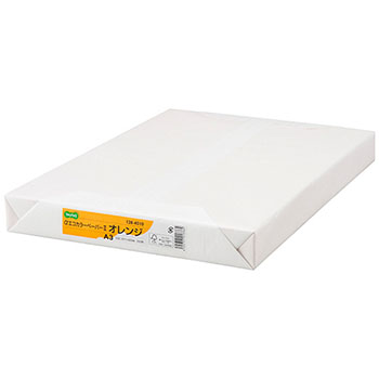 AEC-ORA3B αエコカラーペーパーII オレンジ A3 500枚 汎用品 (128-4010) 1冊=500枚 64g