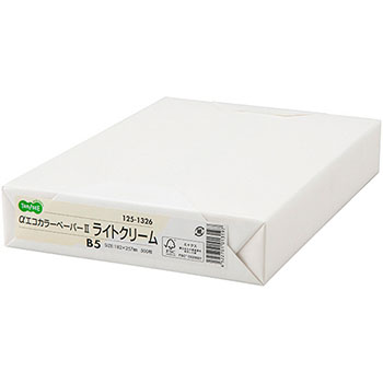 AEC-LCB5B αエコカラーペーパーII ライトクリーム B5 500枚 汎用品 (125-1326) 1冊=500枚 64