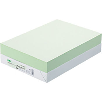 AEC-LGB4B αエコカラーペーパーII ライトグリーン B4 500枚 汎用品 (125-1470) 1冊=500枚 64