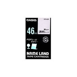 CASIO XR-46X NAME LAND透明テープ 46mm 透明（黒文字）