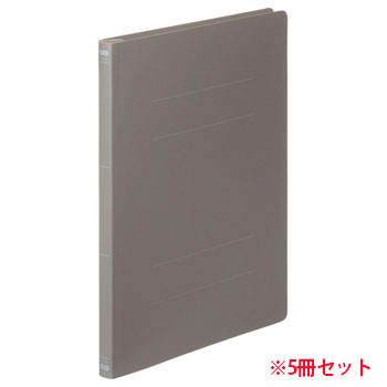 TFPP-A4SDM フラットファイル(PP) A4タテ 背幅17mm ダークグレー 5冊パック 汎用品