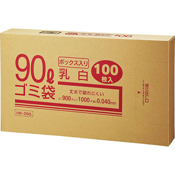 クラフトマン HK-095 半透明 厚手ゴミ袋 90L 100枚 （466-6790）1箱=100枚