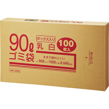 クラフトマン HK-095 半透明 厚手ゴミ袋 90L 100枚 (466-6790)1箱=100枚