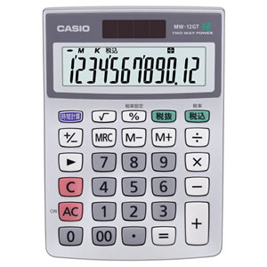 CASIO MW-12GT-N 特大表示電卓 12桁 ミニジャストサイズ