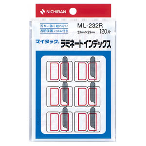 ニチバン ML-232R マイタック ラミネートインデックス 保護フィルム付 中 23×29mm赤枠