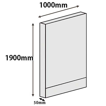 パーテーションLPX 高さ1900 幅1000 スチール ホワイト