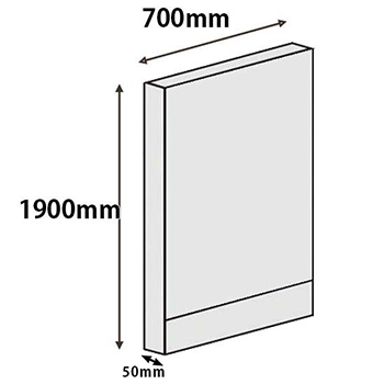 パーテーションLPX 高さ1900 幅700 スチール ホワイト