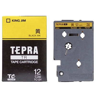 KINGJIM TC12Y テプラ TRテープカートリッジ パステル 12mm
