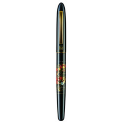 くれ竹手紙ペン ER187-110 蒔絵物語 扇面 臙脂