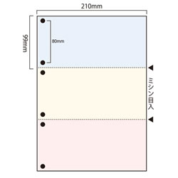 汎用マルチプリンタ帳票 SW-C36 カラー A4 3分割 6穴