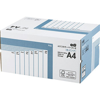 AECPIA4-BX αエコカラーペーパーII A4 ピンク 業務用パック 汎用品 (322-9460) 1箱(5000枚：50