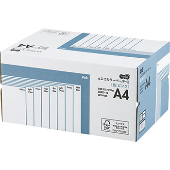 AECPIA4-BX αエコカラーペーパーII A4 ピンク 業務用パック 汎用品 (322-9460) 1箱(5000枚:50