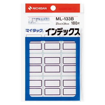 ニチバン ML-133B マイタック インデックス 紙ラベル 大 27×34mm 青枠　