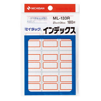 ニチバン ML-133R マイタック インデックス 紙ラベル 大 27×34mm 赤枠