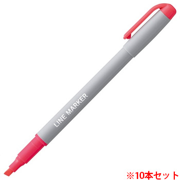 TS-LMS-P 蛍光マーカー シングルタイプ(キャップ式) ピンク 1セット(10本) 汎用品
