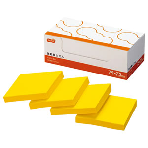 S7575Y-10 強粘着ふせん 75×75mm イエロー 1パック(10冊) 汎用品