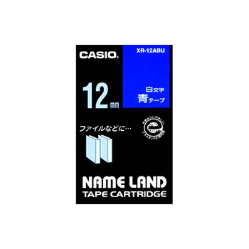 CASIO XR-12ABU NAME LAND スタンダードテープ 12mm×8m
