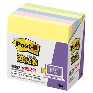 3M 654-5SSAP ポスト・イット 強粘着ノート パステルカラー 75×75mm 混色