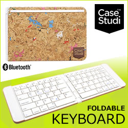 CaseStudi Foldboard 2つ折りBluetoothキーボード コルクウッド