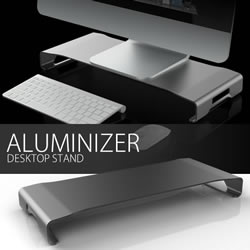 3E 3E-DESKST2-GY アルミ製デスクトップシェルフ 【Aluminizer】 スペースグレー
