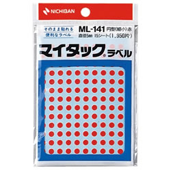 ニチバン ML-1411 マイタックカラーラベル 赤