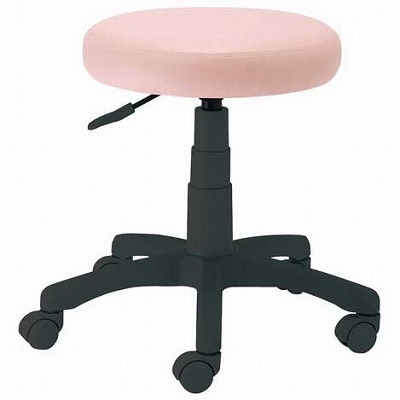 作業用丸椅子 ピンク