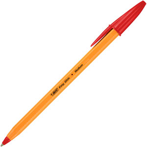 BIC E-ORMJ20EGRED 油性ボールペン オレンジEG 1.0mm 赤 業務用パック