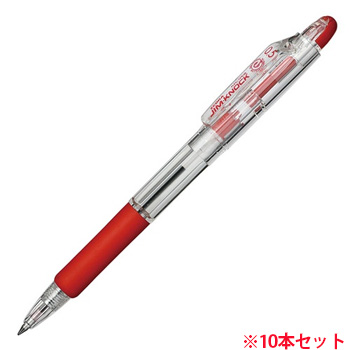 ゼブラ KRBS-100-R 油性ボールペン ジムノック 0.5mm 赤 10本セット