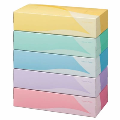 Ts5colors ティッシュペーパー 5colors 0組 箱 1パック 5箱 オフィネット