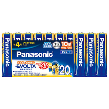 PANASONIC LR03EJ/20SW アルカリ乾電池 EVOLTA 単4形 (369-2396) 1パック(20本) 
