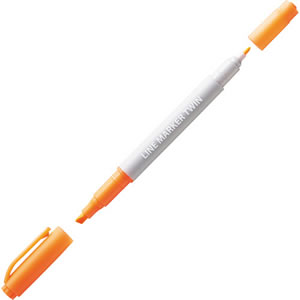 TS-LMW-O 蛍光マーカー ツインタイプ(キャップ式) オレンジ 1本