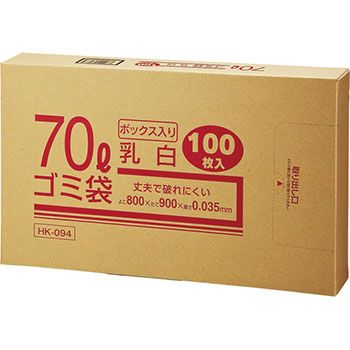 クラフトマン HK-094 半透明 厚手ゴミ袋 70L 100枚 （466-6783）1箱=100枚