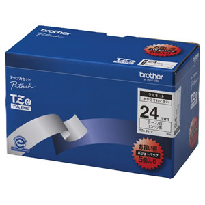 BROTHER TZe-251V ピータッチ TZeテープ ラミネートテープ 24mm 白/黒文字 業務用パック