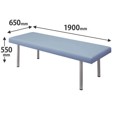 処置室向け診察台 高さ550 幅1900 ライトブルー