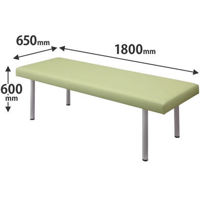 処置室向け診察台 高さ600 幅1800 ミントグリーン