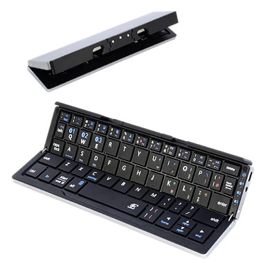 3E 3E-BKY6OF-GY Bluetooth Keyboard 【TRI Slim】 2つ折りタイプ グレー ポーチ付属