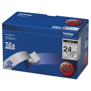 BROTHER TZe-151V ピータッチ TZeテープ ラミネートテープ 24mm 透明/黒文字 業務用パック