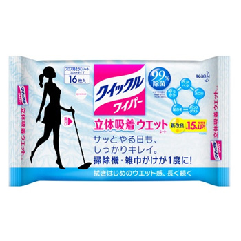 花王 327826 クイックルワイパー 立体吸着ウエットシート 16枚入