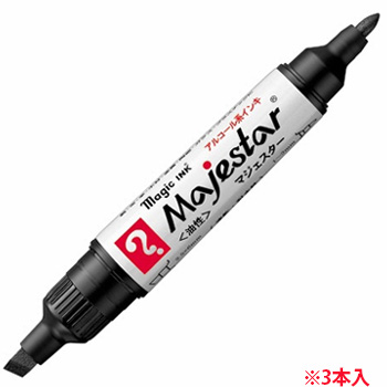 寺西化学 MMJ50-T1-3P 油性マーカー マジックインキ マジェスター 太字+細字 黒