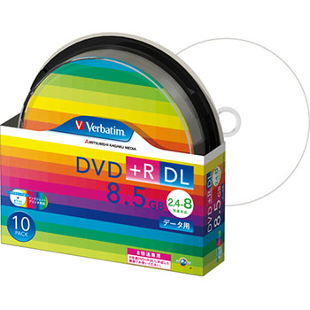 バーベイタム DTR85HP10SV1 データ用DVD+R DL 8.5GB 8倍速 ワイドプリンタブル スピンドルケース (2