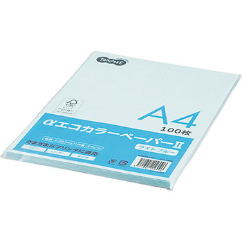 AECLBA4-PK αエコカラーペーパーII A4 ライトブルー 少枚数パック (322-9682) 1冊(100枚)