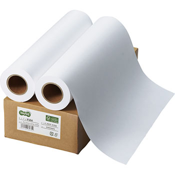 IJRJEF420A インクジェット用普通紙 A2ロール 50m 2本入 汎用品 (036-4485) 1箱=2本、420mm×50m、坪量64g/m2、白色度約87%