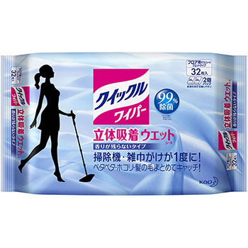 花王 327840 クイックルワイパー 立体吸着ウエットシート (165-1182) 1パック(32枚)