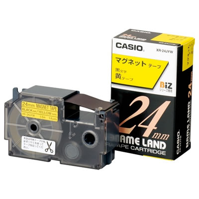 CASIO XR-24JWE マグネットテープ 24mm 白 黒文字