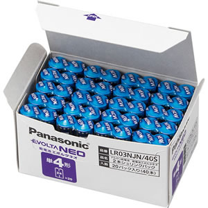 PANASONIC LR03NJN/40S アルカリ乾電池 エボルタNEO 単4形 40本セット