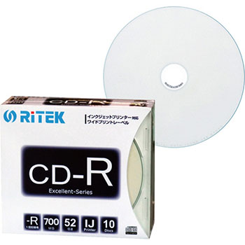 RITEK CD-R700EXWP.10RT SC N データ用CD-R (423-6764)1パック＝10枚 700MB 1-