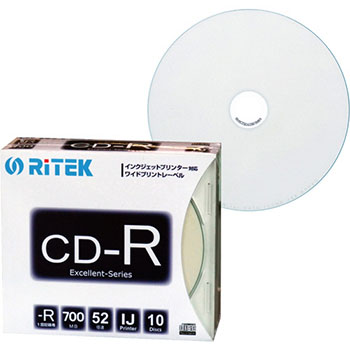 RITEK CD-R700EXWP.10RT SC N データ用CD-R (423-6764)1パック=10枚 700MB 1-