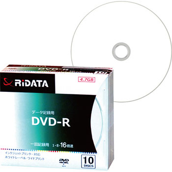 RiDATA D-R16X47G.PW10P SC B データ用DVD-R (423-3947)1パック＝10枚 4.7GB 1