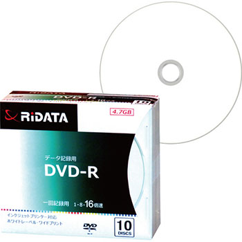 RiDATA D-R16X47G.PW10P SC B データ用DVD-R (423-3947)1パック=10枚 4.7GB 1