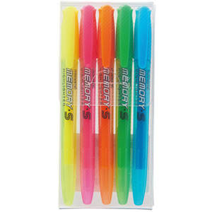 モナミ 蛍光ペン Memory S Highlighter 5色セット 黄 桃 橙 緑 水色 オフィネット モナミ 蛍光ペン Memory S Highlighter 5色セット 黄 桃 橙 緑 水色 オフィネット